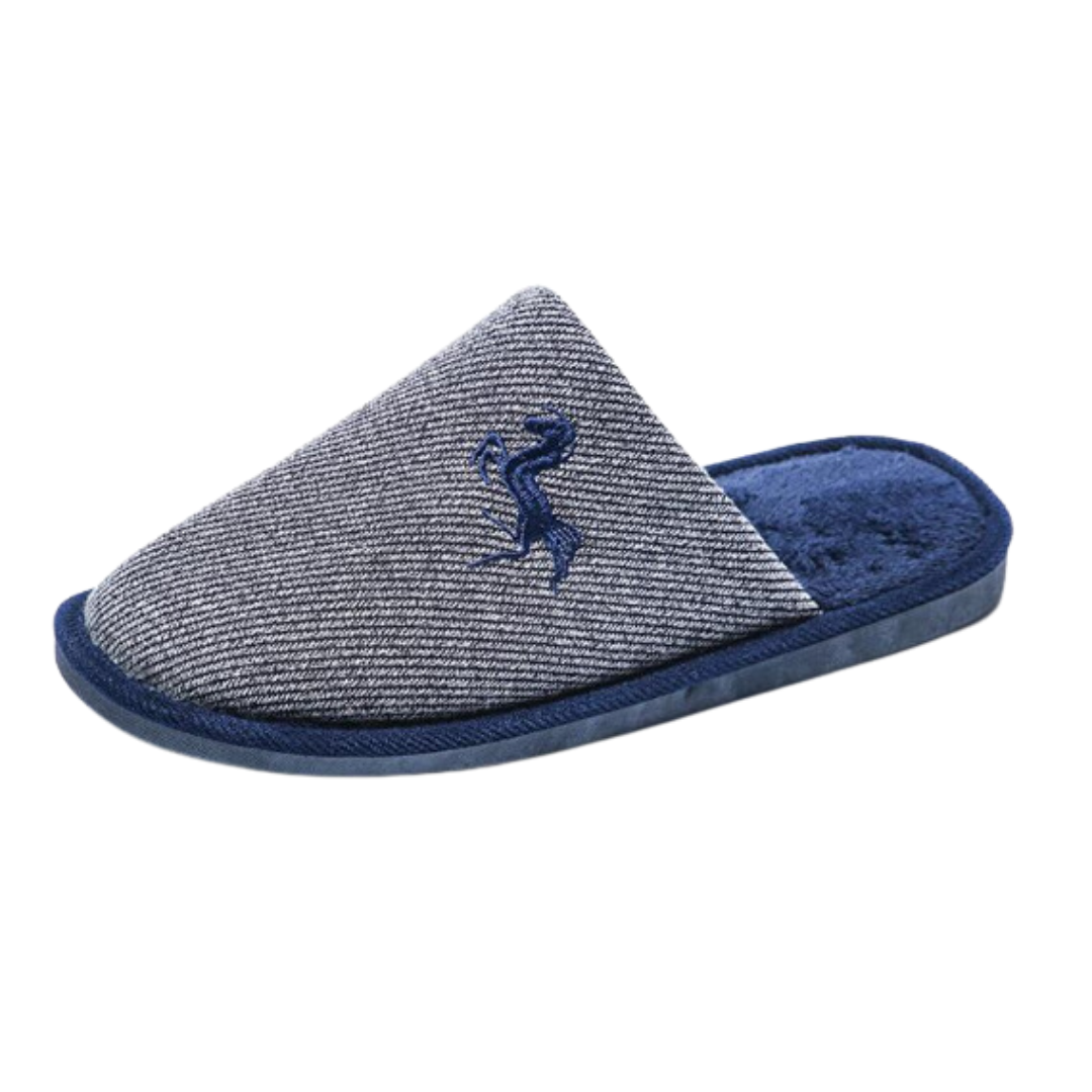Herren Hausschuhe mit Stickerei – Komfortable Pantoffeln in Schwarz, Marineblau, Grau und Kamel (Größe 41-46)