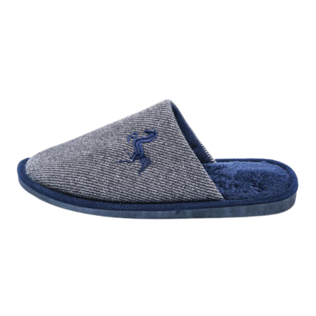 Herren Hausschuhe mit Stickerei – Komfortable Pantoffeln in Schwarz, Marineblau, Grau und Kamel (Größe 41-46)