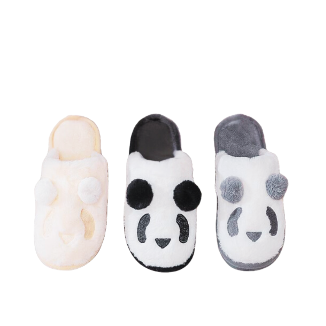 Plüsch-Panda-Hausschuhe - 3 Farben