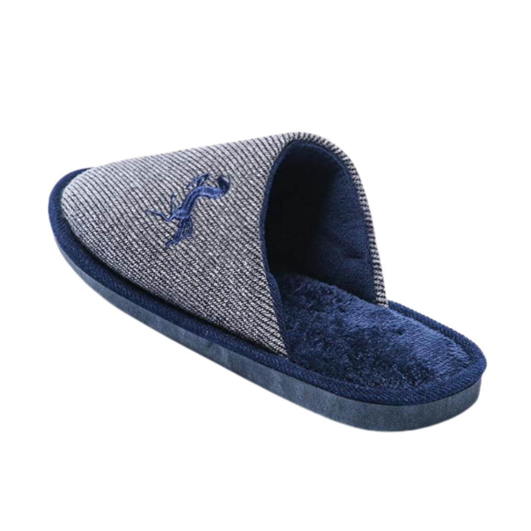 Herren Hausschuhe mit Stickerei – Komfortable Pantoffeln in Schwarz, Marineblau, Grau und Kamel (Größe 41-46)