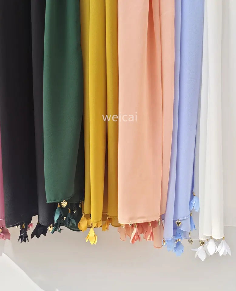 Hijab Chiffon 5 Farbe 180x75 cm Leicht 130g Optimaler Halt und Hoher Tragekomfor
