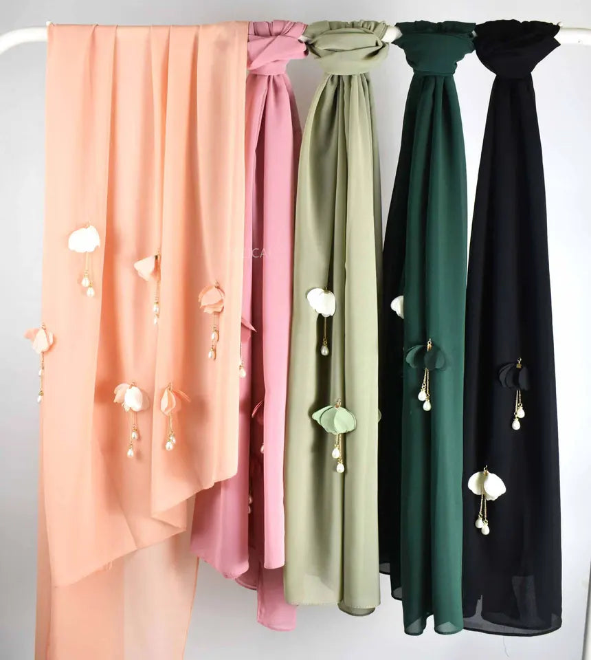 Hijab Chiffon 180-70 CM Leicht 130g Optimaler Halt 4 Farbe
