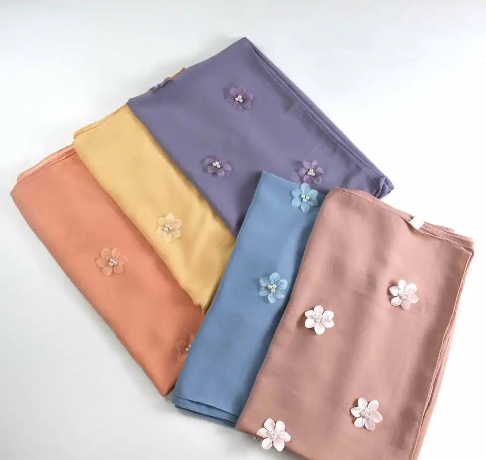 Hijab Chiffon 7 Farbe 170x70 cm Leicht 155g Optimaler Halt und Hoher Tragekomfor