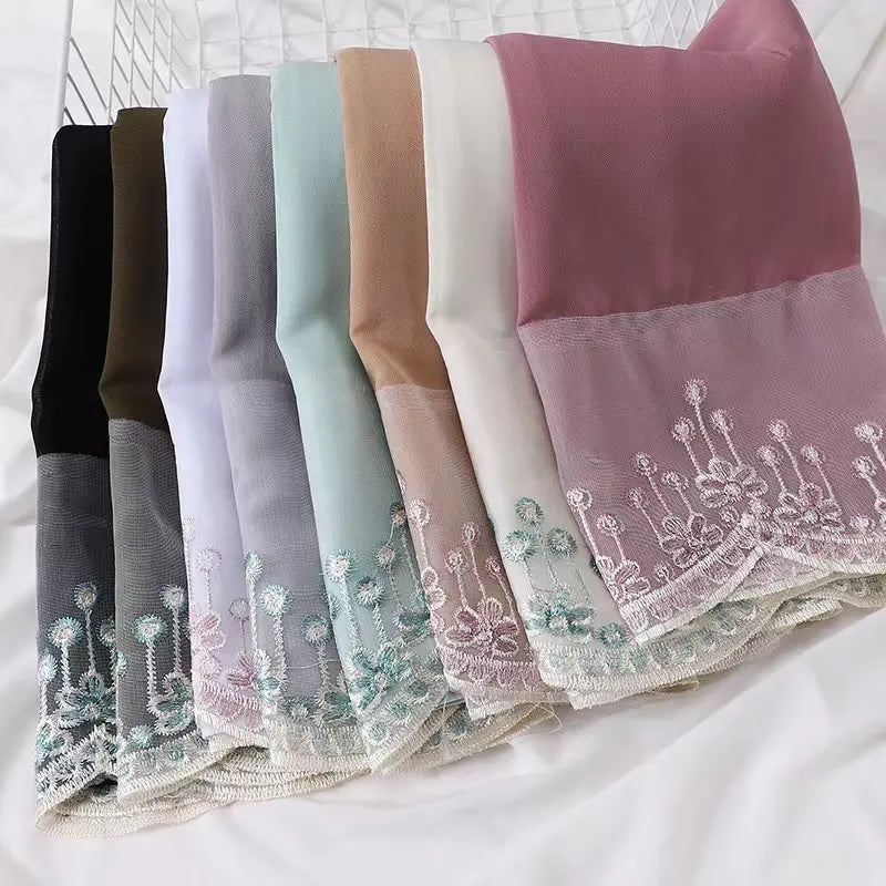 Hijab neuer Stil Hijab-Chiffon-Schal 3 Farbe Frauen kopftuch 185x70 cm Schal