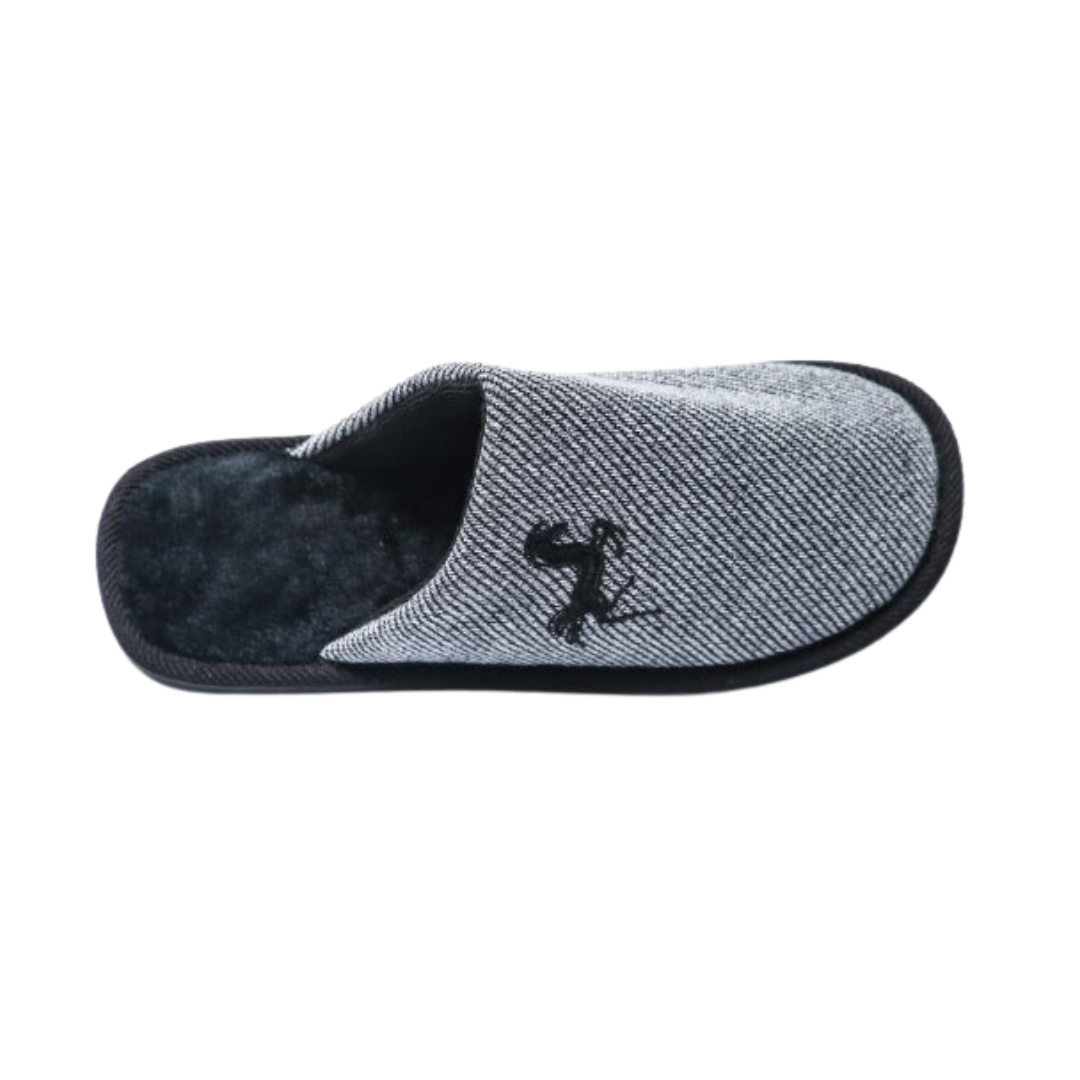 Herren Hausschuhe mit Stickerei – Komfortable Pantoffeln in Schwarz, Marineblau, Grau und Kamel (Größe 41-46)