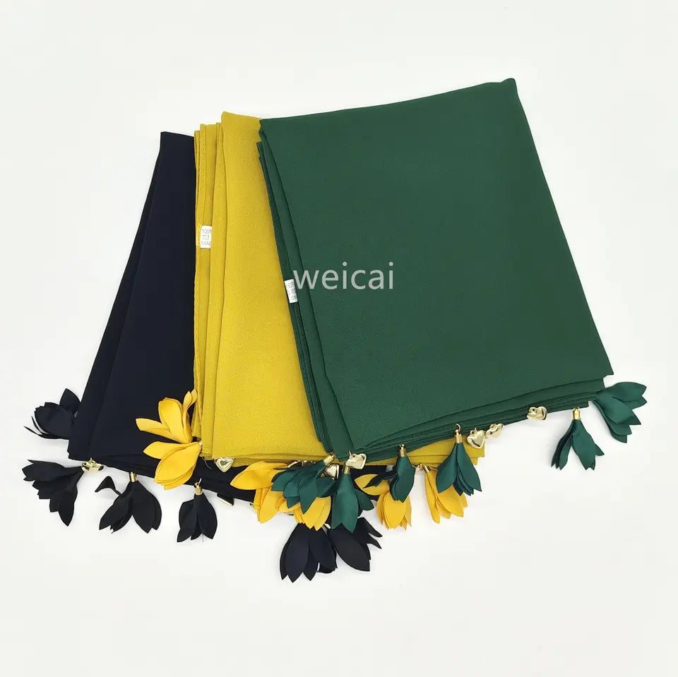 Hijab Chiffon 5 Farbe 180x75 cm Leicht 130g Optimaler Halt und Hoher Tragekomfor