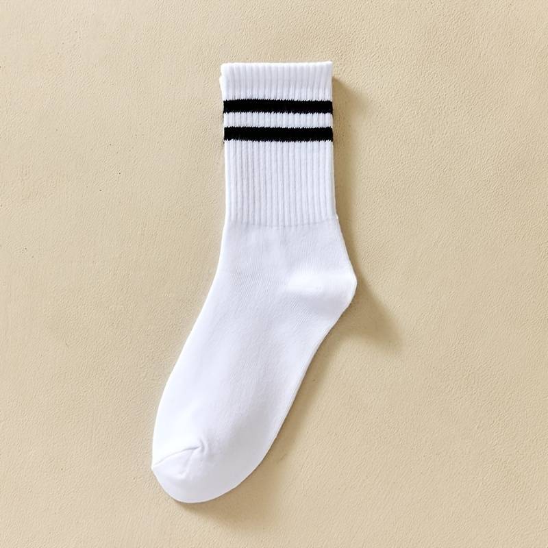 6 Paar Gestreifte Unisex Sportsocken - Bequem und Strapazierfähig