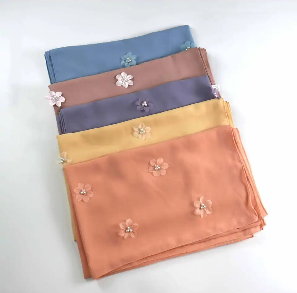 Hijab Chiffon 7 Farbe 170x70 cm Leicht 155g Optimaler Halt und Hoher Tragekomfor