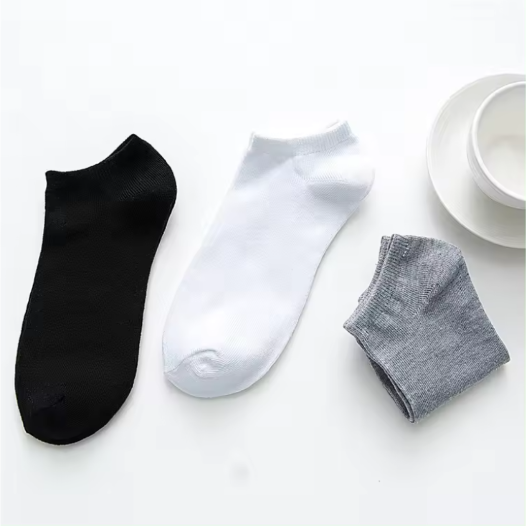 1 - 10 Paar Kurze Unisex Socken - Komfortabel und Atmungsaktiv in Klassischen Farben