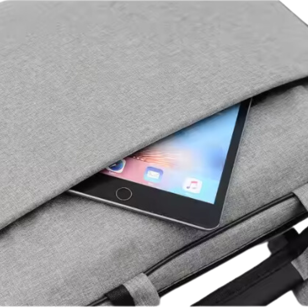 Laptop-Tasche für 15,6 & 17 Zoll – Wasserdicht, Slim Design, Business-Aktentasche mit Schultergurt – Grau & Schwarz