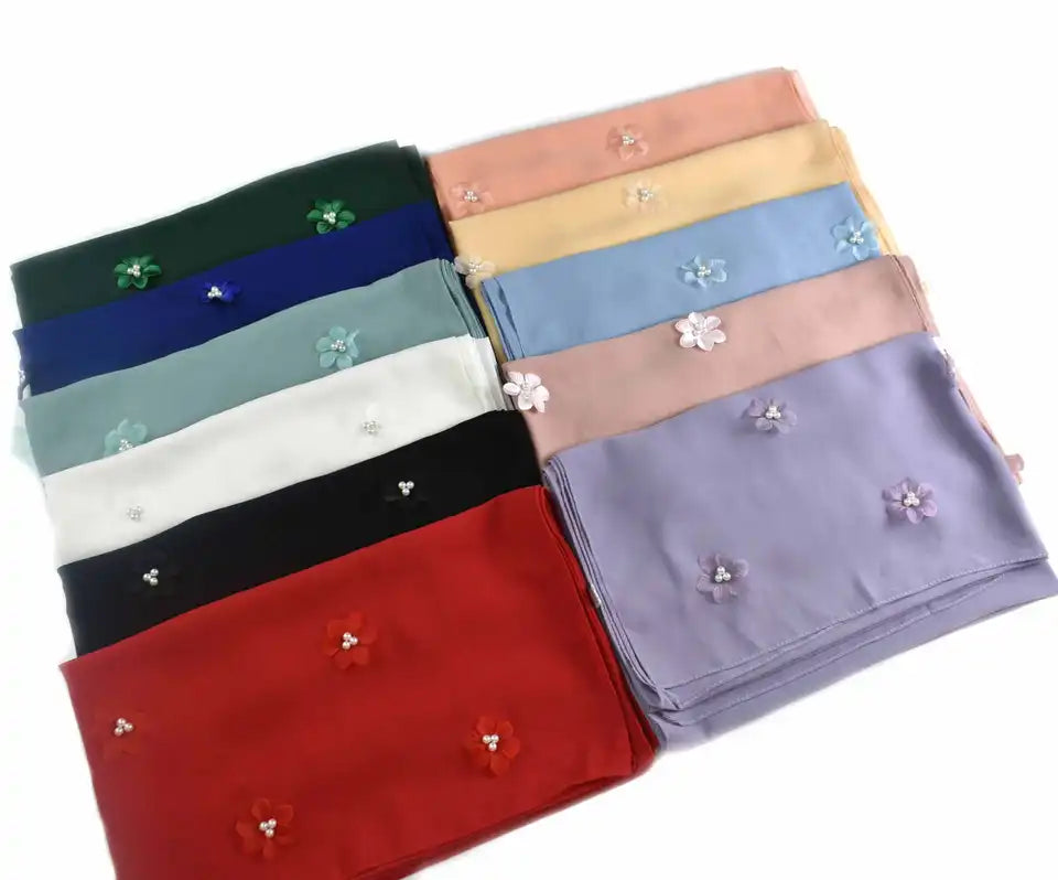 Hijab Chiffon 7 Farbe 170x70 cm Leicht 155g Optimaler Halt und Hoher Tragekomfor