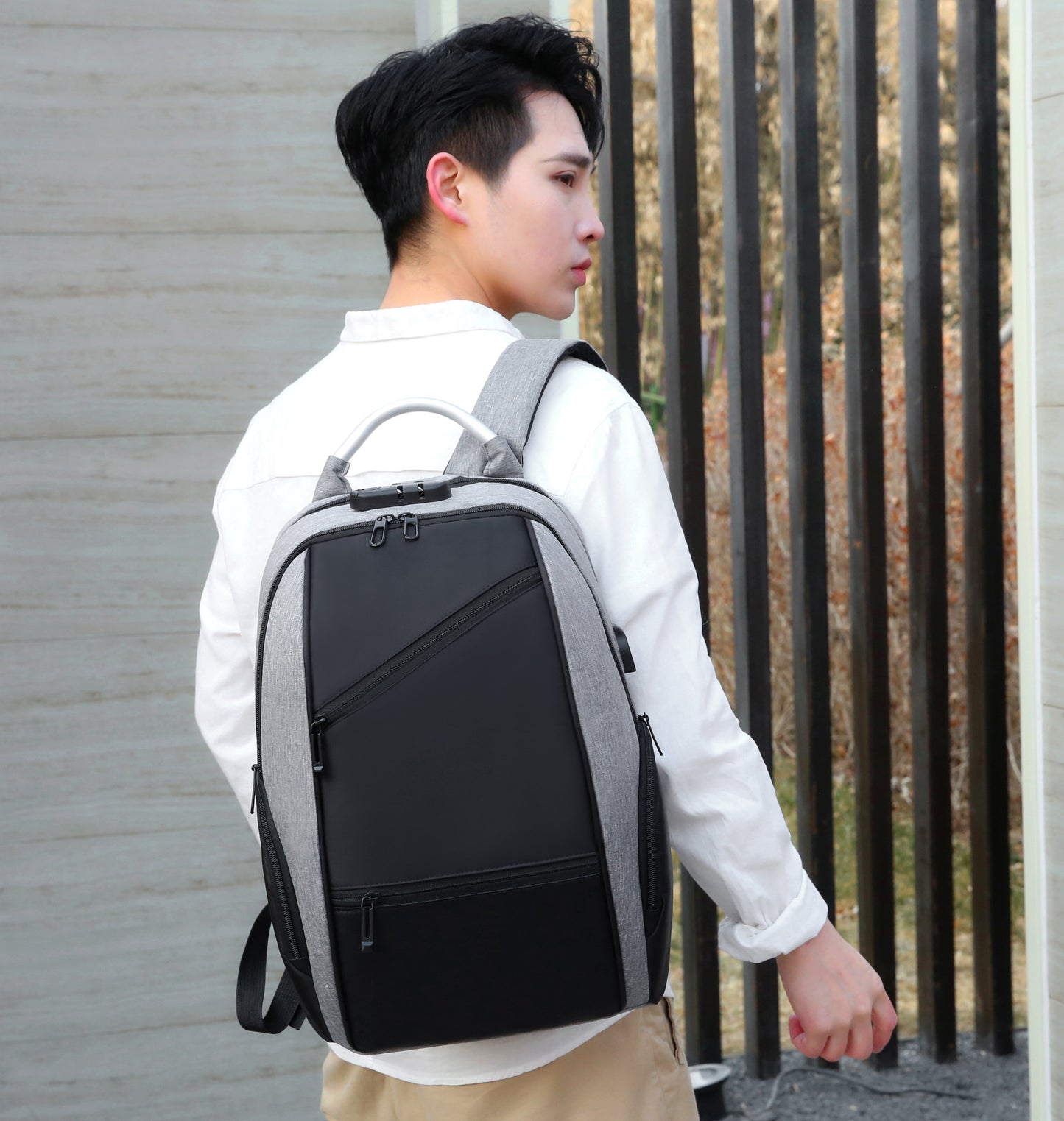 Herren Laptop Rucksack mit Passwortsperre und USB-Ladeanschluss - Ideal für Arbeit und Reisen und schule