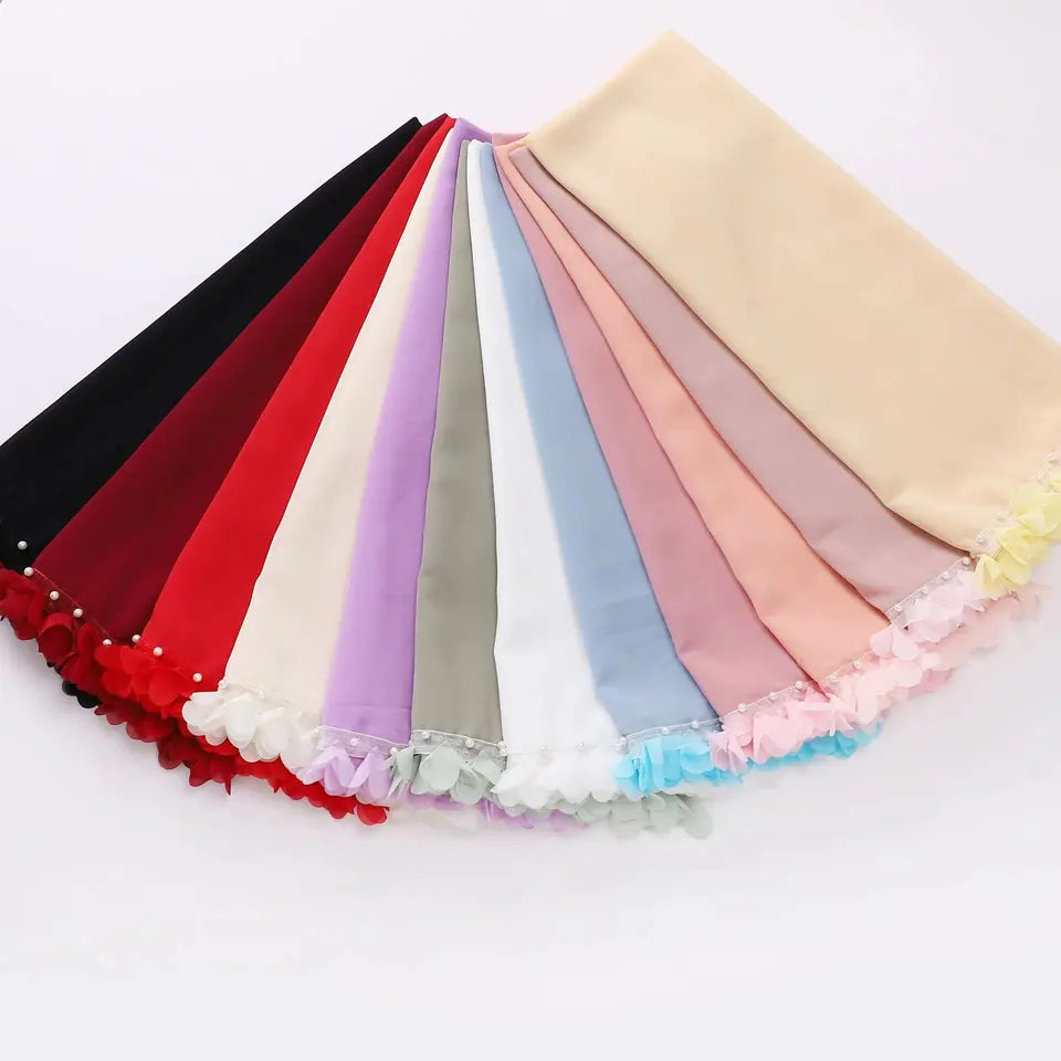 Hijab Chiffon 70*175 CM Leicht 135g Optimaler Halt und Hoher Tragekomfor 6 Farbe