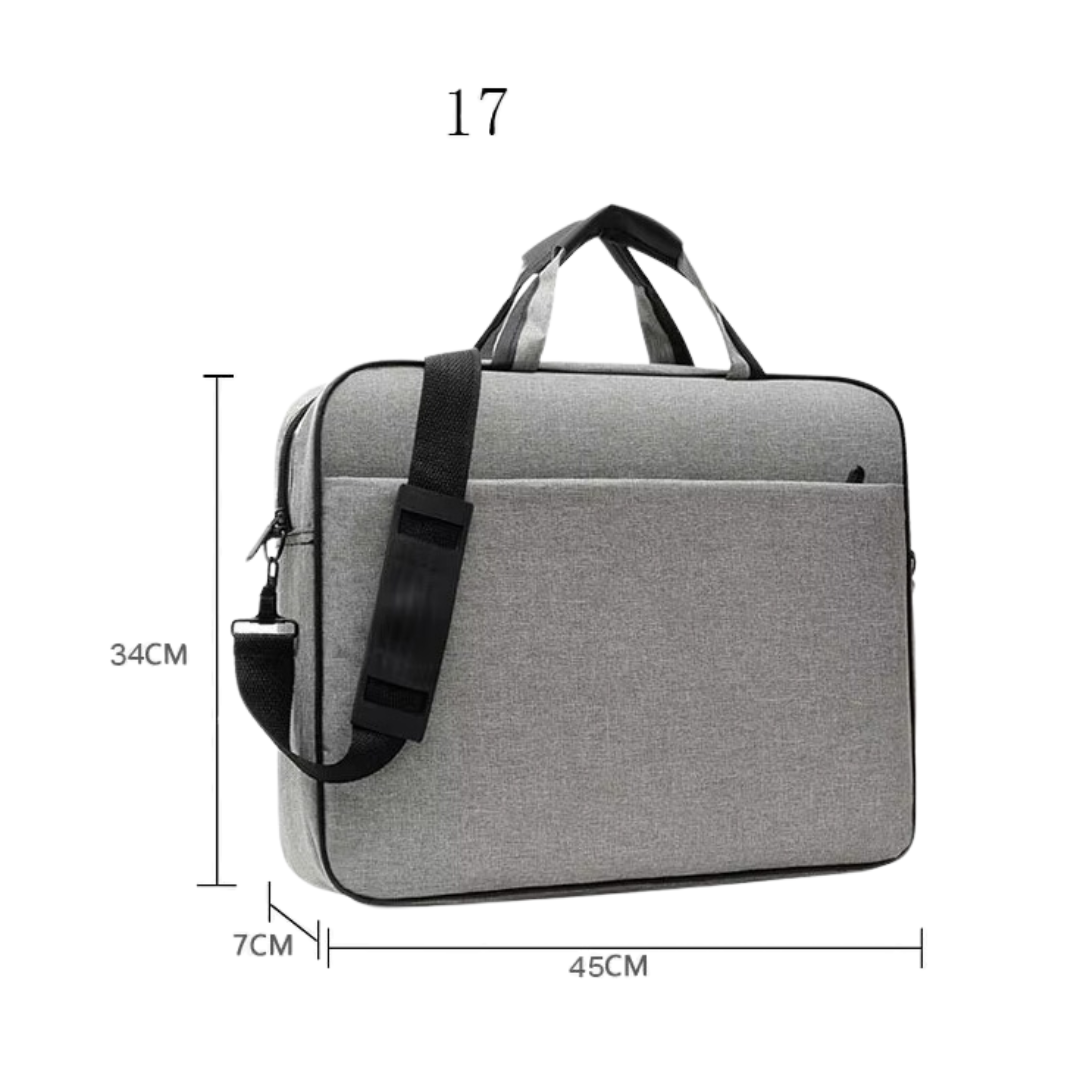 Laptop-Tasche für 15,6 & 17 Zoll – Wasserdicht, Slim Design, Business-Aktentasche mit Schultergurt – Grau & Schwarz