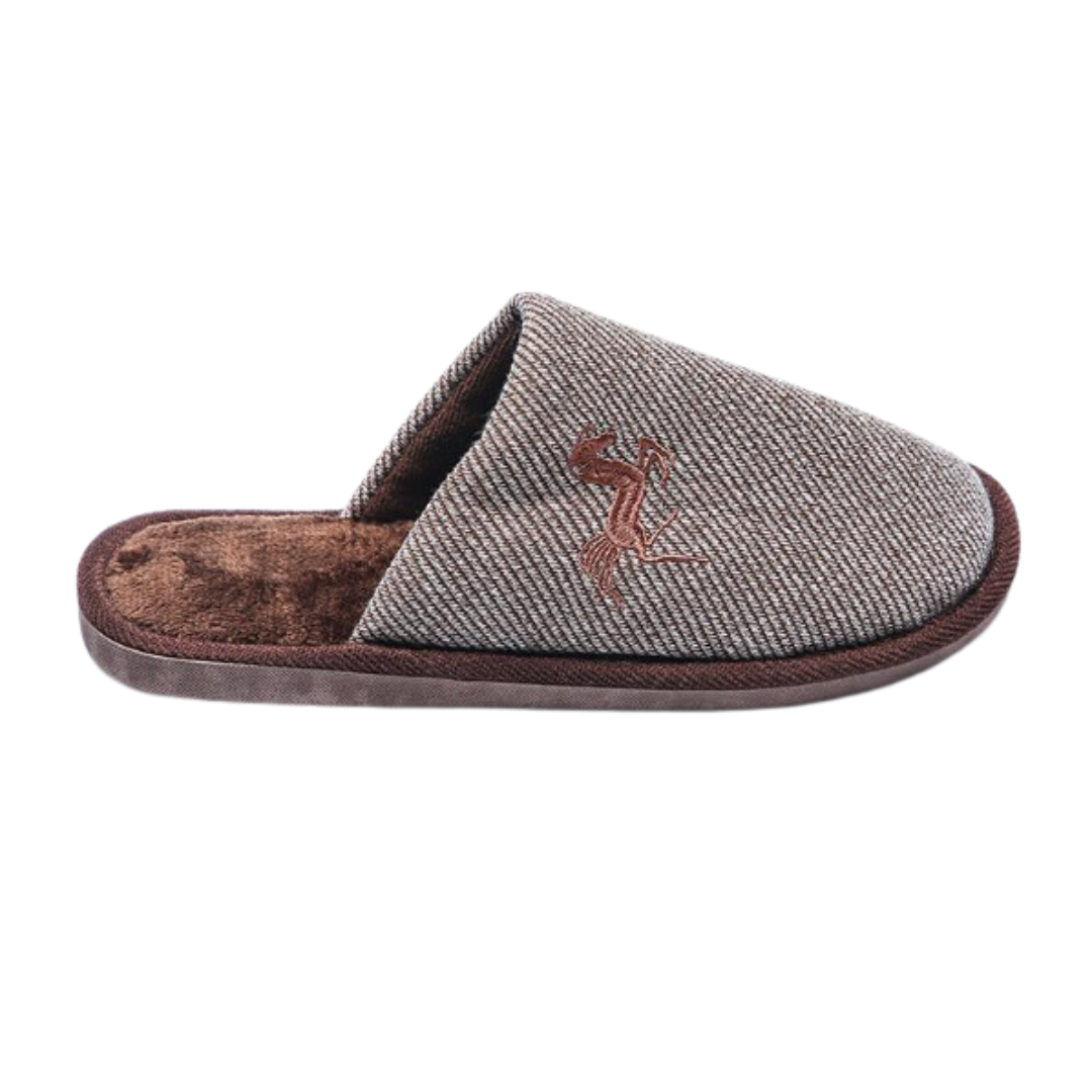 Herren Hausschuhe mit Stickerei – Komfortable Pantoffeln in Schwarz, Marineblau, Grau und Kamel (Größe 41-46)