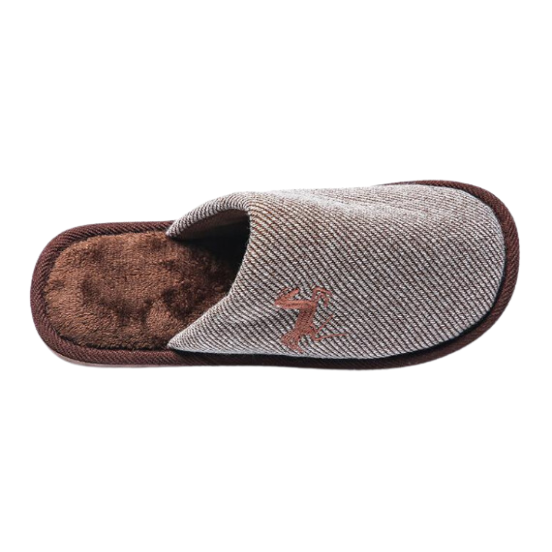 Herren Hausschuhe mit Stickerei – Komfortable Pantoffeln in Schwarz, Marineblau, Grau und Kamel (Größe 41-46)
