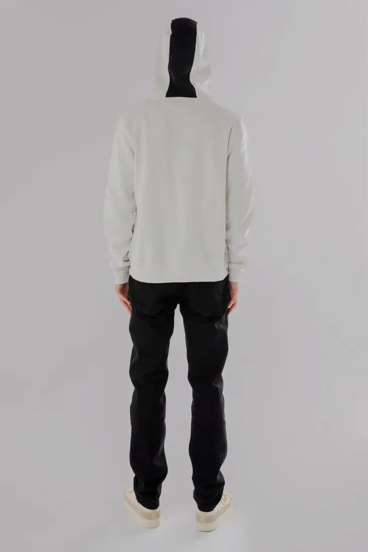 Reißverschluss Hoodie aus Baumwoll-Fleece (Weiß)