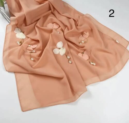 Hijab Chiffon 180-70 CM Leicht 130g Optimaler Halt 4 Farbe