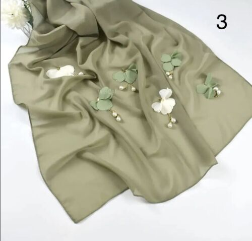 Hijab Chiffon 180-70 CM Leicht 130g Optimaler Halt 4 Farbe