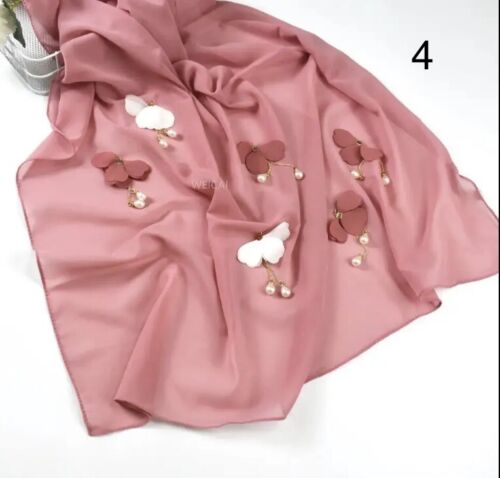 Hijab Chiffon 180-70 CM Leicht 130g Optimaler Halt 4 Farbe