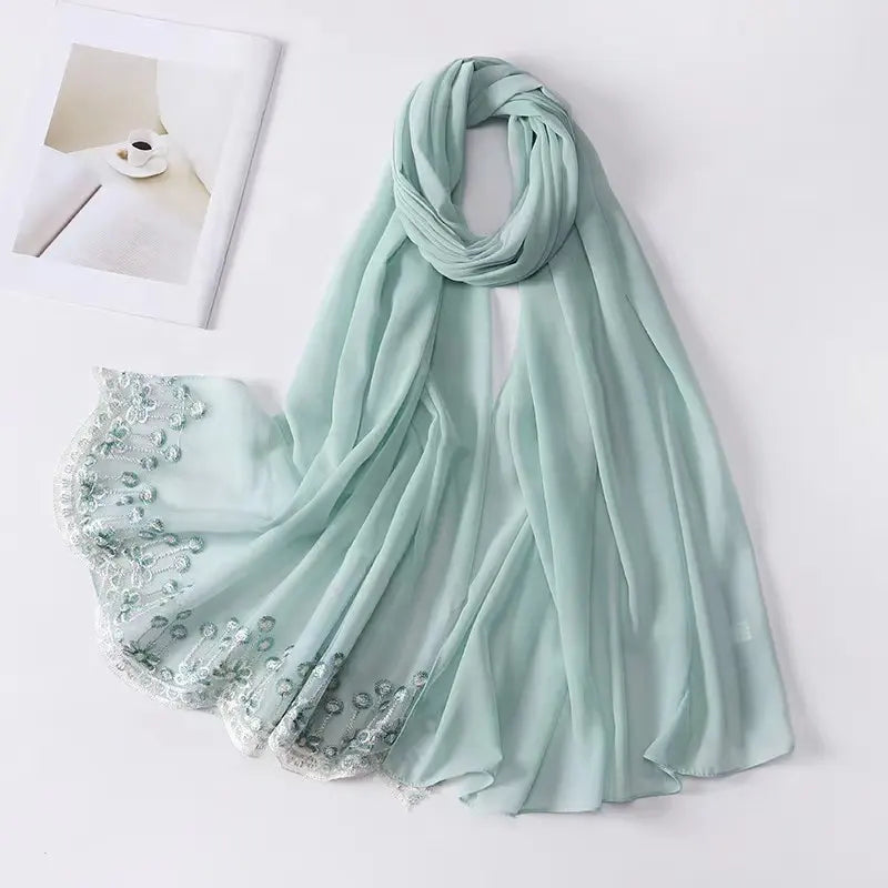 Hijab neuer Stil Hijab-Chiffon-Schal 3 Farbe Frauen kopftuch 185x70 cm Schal