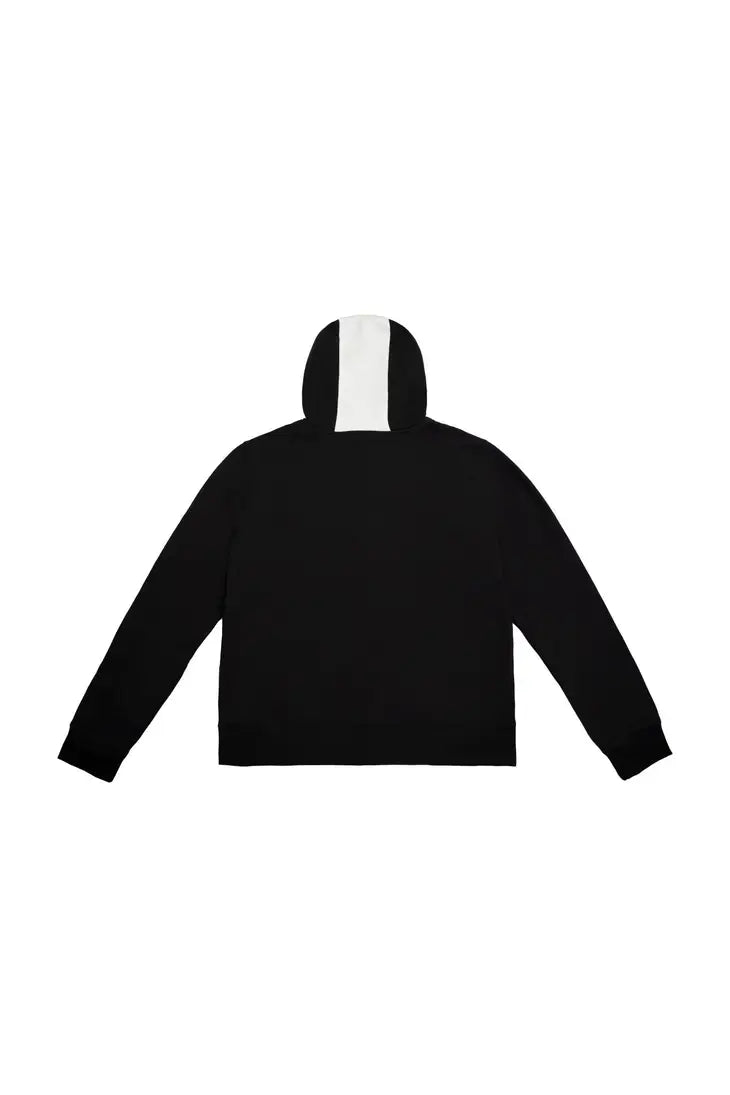 Reißverschluss Hoodie aus Baumwoll-Fleece (SCHWARZ)