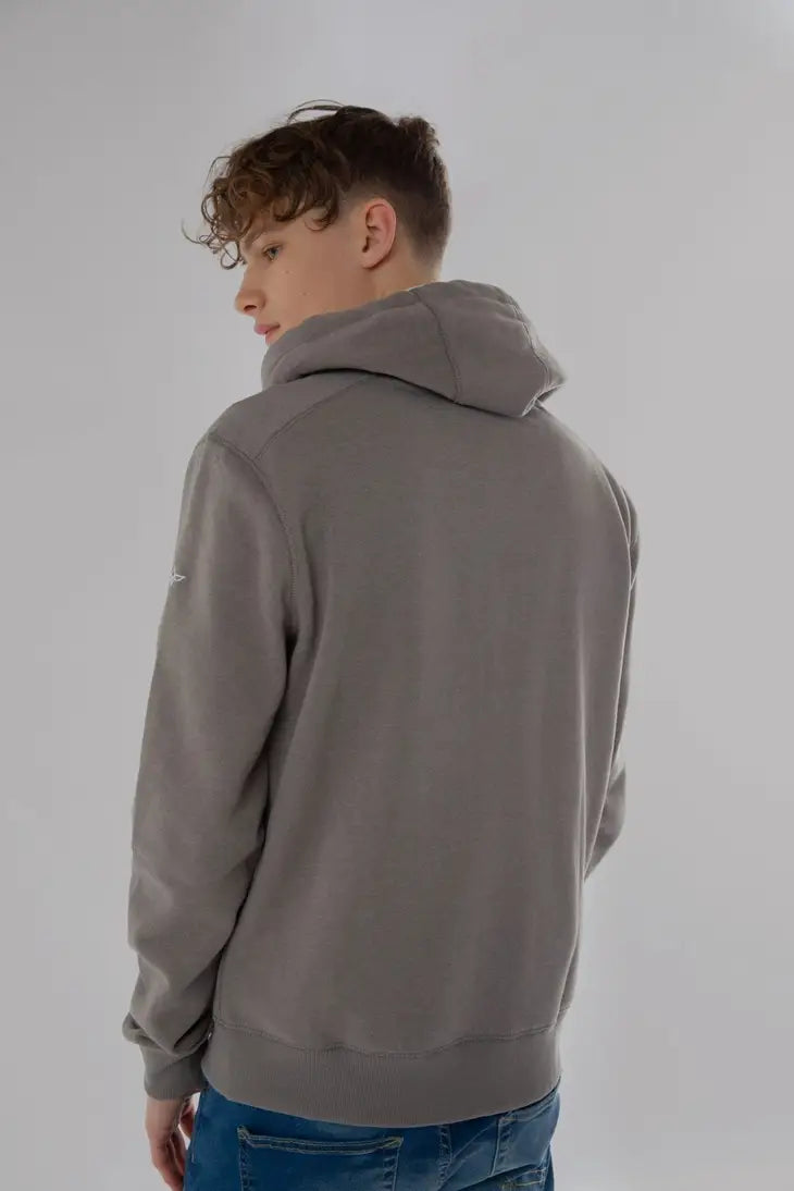 Kapuzenpullover mit Reißverschluss aus Baumwoll-Fleece