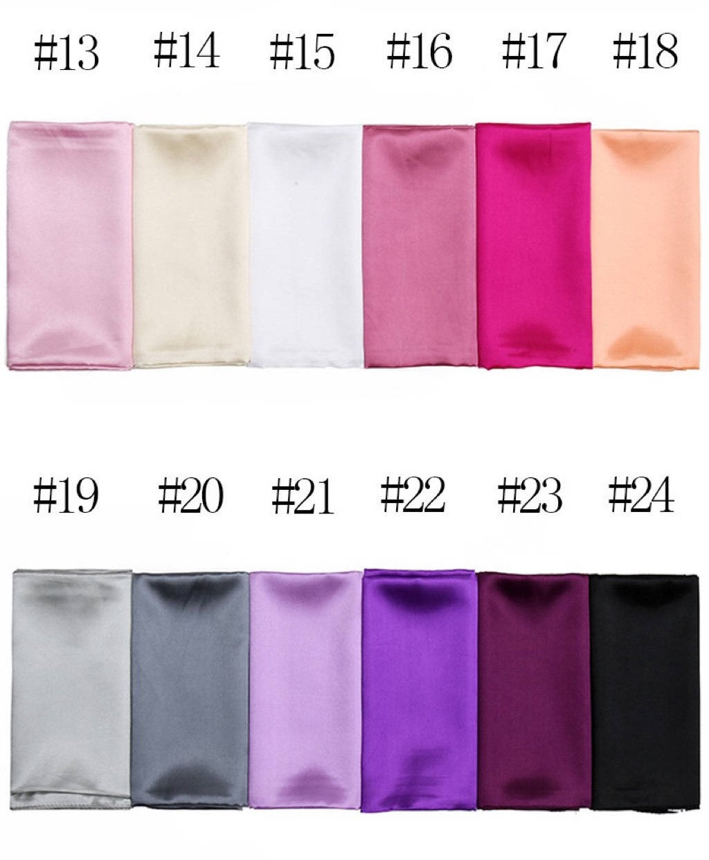 Hijab Satin Silk 5 Farbe 90-90 CM Leicht 60g Optimaler Halt und Hoher Tragekomfor