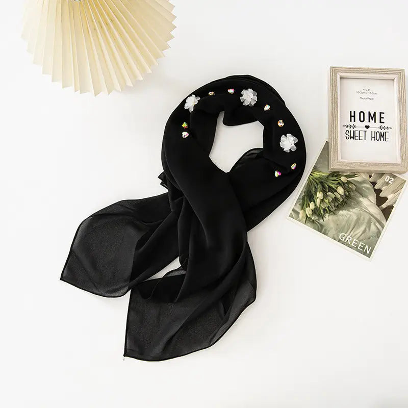 Hijab Chiffon 6 Farbe 80-80 CM Leicht 120g Optimaler Halt und Hoher Tragekomfor
