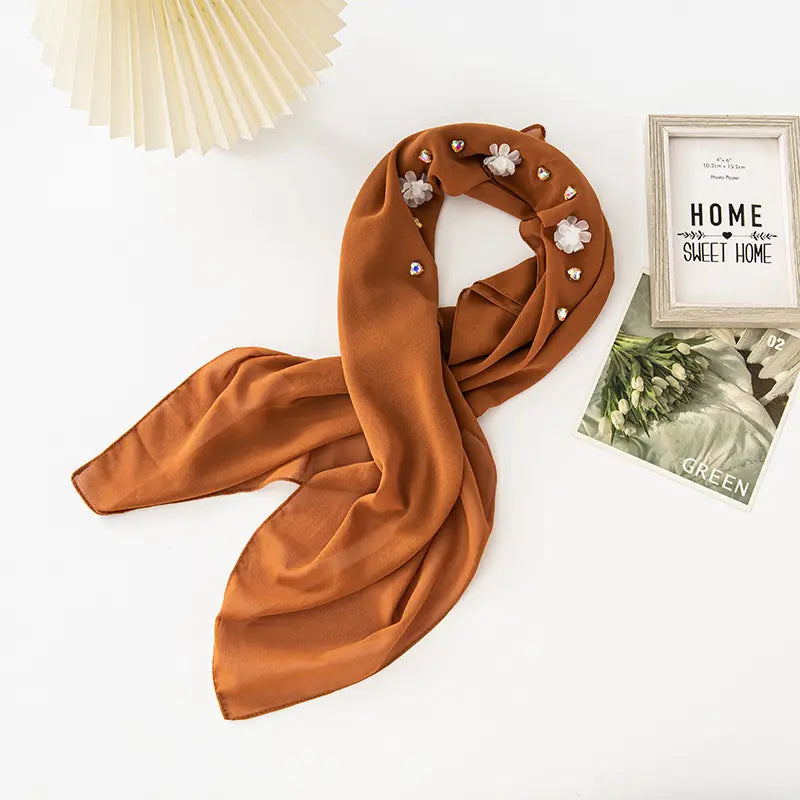 Hijab Chiffon 6 Farbe 80-80 CM Leicht 120g Optimaler Halt und Hoher Tragekomfor