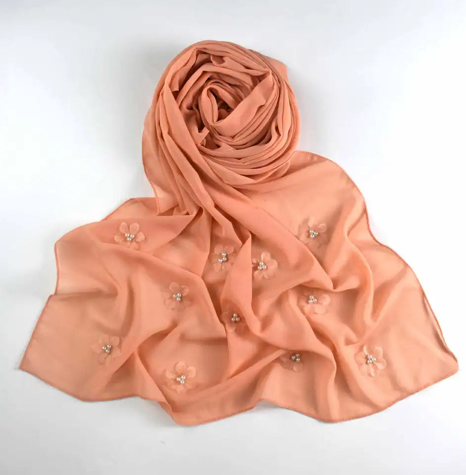 Hijab Chiffon 7 Farbe 170x70 cm Leicht 155g Optimaler Halt und Hoher Tragekomfor