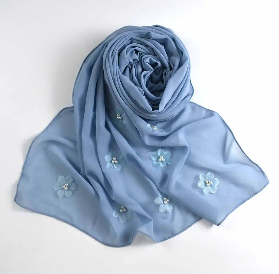 Hijab Chiffon 7 Farbe 170x70 cm Leicht 155g Optimaler Halt und Hoher Tragekomfor