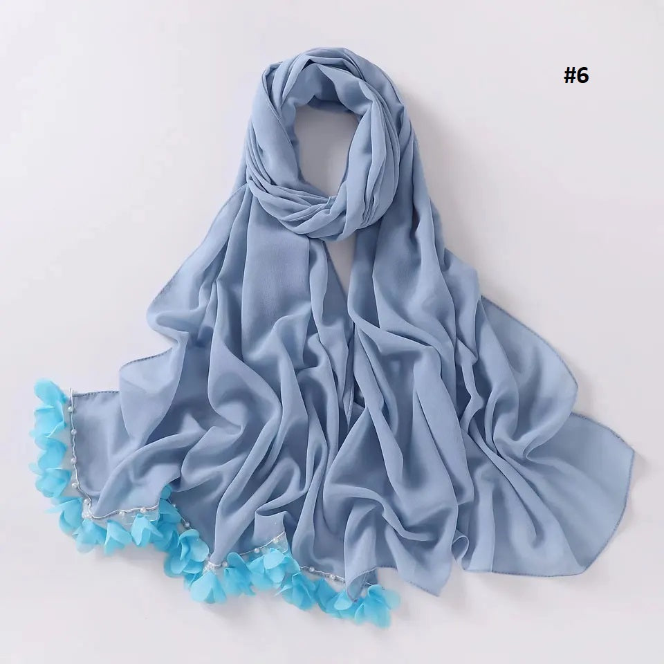Hijab Chiffon 70*175 CM Leicht 135g Optimaler Halt und Hoher Tragekomfor 6 Farbe