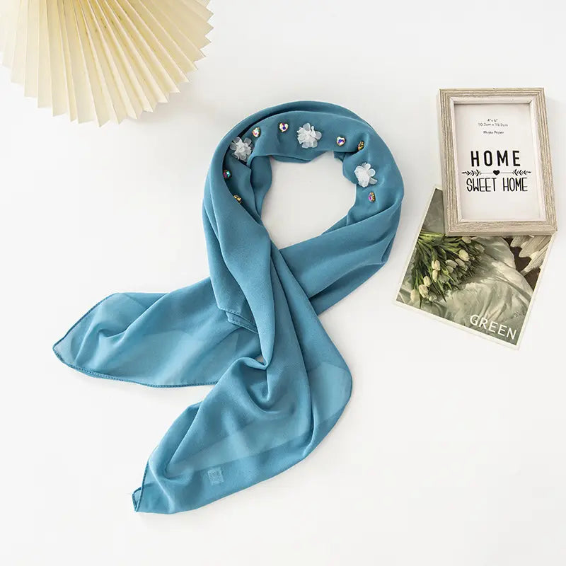 Hijab Chiffon 6 Farbe 80-80 CM Leicht 120g Optimaler Halt und Hoher Tragekomfor