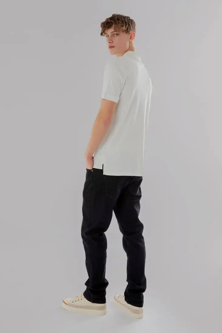 T-Shirt Herren 100% Baumwolle Rundhals Kurzarm mit vertikalem Panel in Weiß Shirt aus Natürlich L,XL, 2XL
