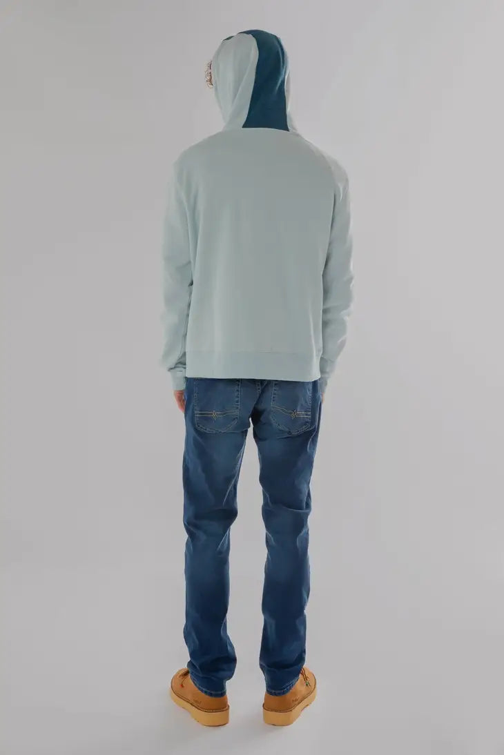 Reißverschluss Hoodie aus Baumwoll-Fleece (BABYBLAU MELIERT)