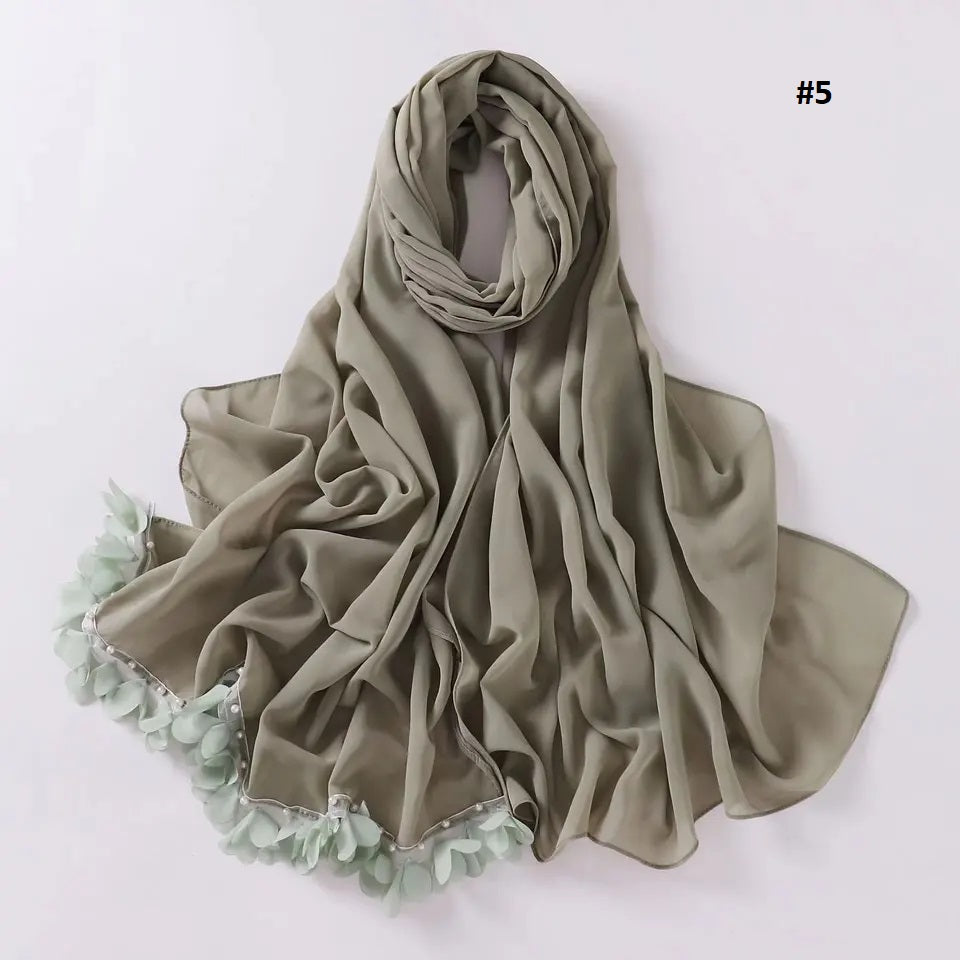 Hijab Chiffon 70*175 CM Leicht 135g Optimaler Halt und Hoher Tragekomfor 6 Farbe
