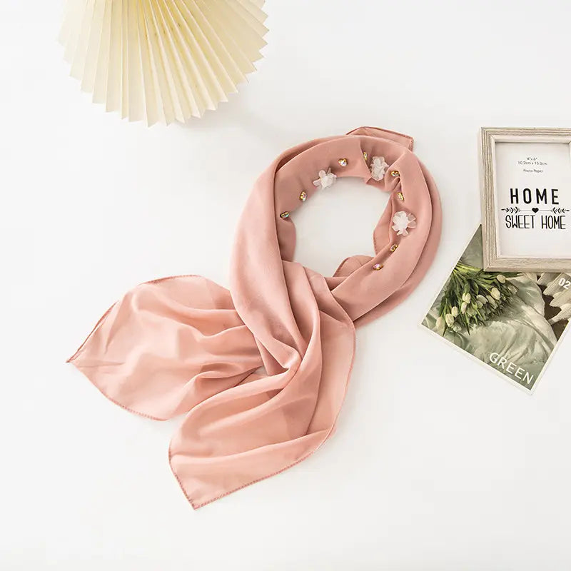 Hijab Chiffon 6 Farbe 80-80 CM Leicht 120g Optimaler Halt und Hoher Tragekomfor