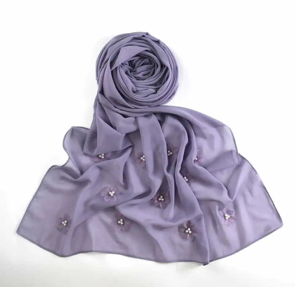 Hijab Chiffon 7 Farbe 170x70 cm Leicht 155g Optimaler Halt und Hoher Tragekomfor