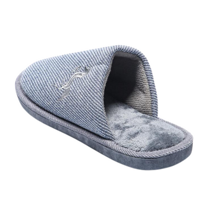 Herren Hausschuhe mit Stickerei – Komfortable Pantoffeln in Schwarz, Marineblau, Grau und Kamel (Größe 41-46)