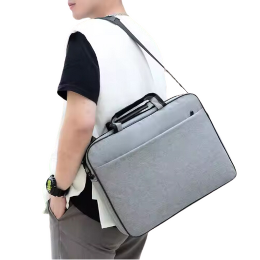 Laptop-Tasche für 15,6 & 17 Zoll – Wasserdicht, Slim Design, Business-Aktentasche mit Schultergurt – Grau & Schwarz