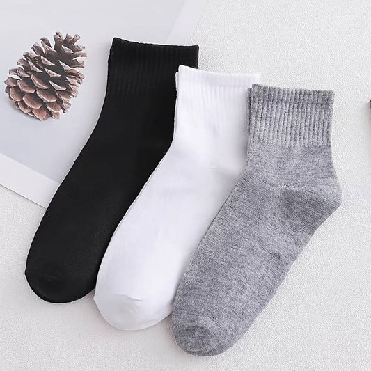 10 Paar Unisex Baumwollsocken - Einfarbig, Bequem und Atmungsaktiv