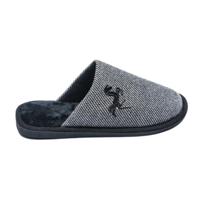 Herren Hausschuhe mit Stickerei – Komfortable Pantoffeln in Schwarz, Marineblau, Grau und Kamel (Größe 41-46)