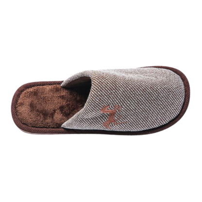 Herren Hausschuhe mit Stickerei – Komfortable Pantoffeln in Schwarz, Marineblau, Grau und Kamel (Größe 41-46)