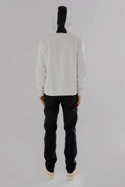 Reißverschluss Hoodie aus Baumwoll-Fleece (Weiß)