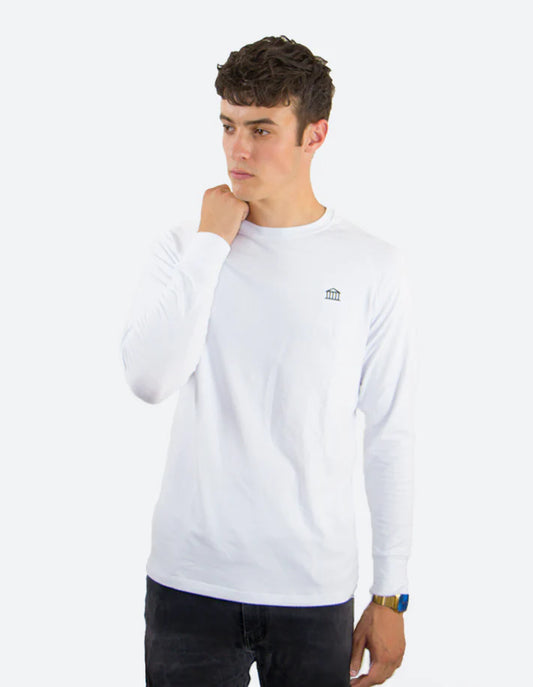 Weißer Pullover mit Schlanke Passform und Gesticktem Logo